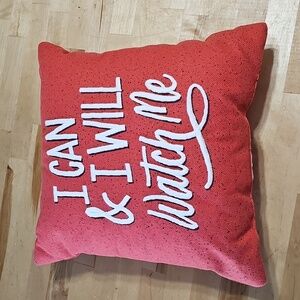 3 for $20 ❤️ Red Needlepoint Pillow "I Can & I Will" 15x15